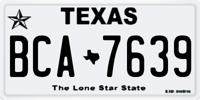 TX license plate BCA7639