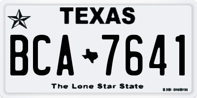 TX license plate BCA7641