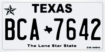 TX license plate BCA7642