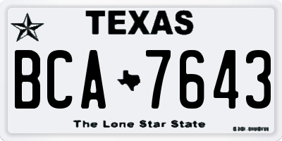TX license plate BCA7643