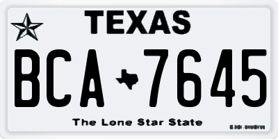 TX license plate BCA7645