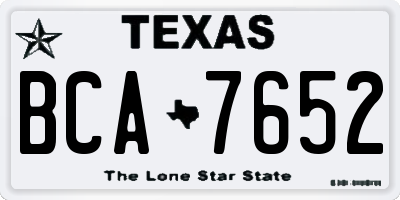 TX license plate BCA7652