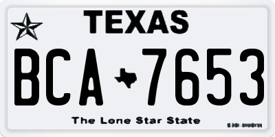 TX license plate BCA7653