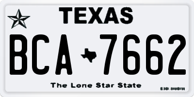 TX license plate BCA7662