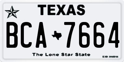 TX license plate BCA7664