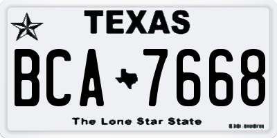 TX license plate BCA7668