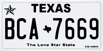 TX license plate BCA7669