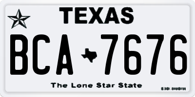 TX license plate BCA7676