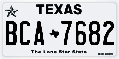 TX license plate BCA7682