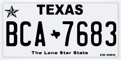 TX license plate BCA7683