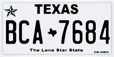 TX license plate BCA7684