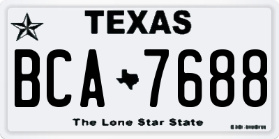 TX license plate BCA7688