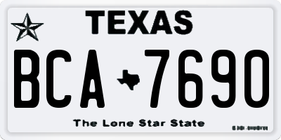 TX license plate BCA7690