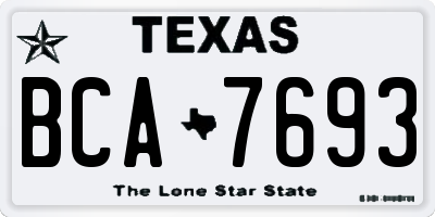 TX license plate BCA7693