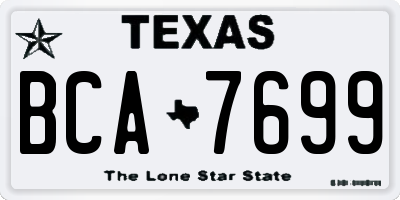 TX license plate BCA7699