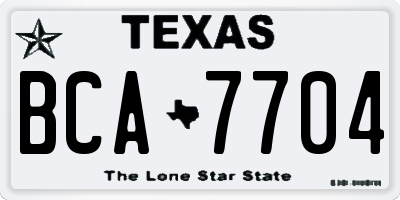 TX license plate BCA7704