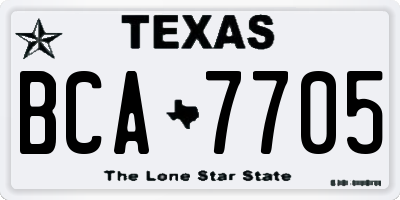 TX license plate BCA7705