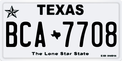 TX license plate BCA7708