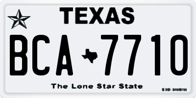 TX license plate BCA7710