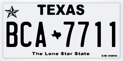 TX license plate BCA7711