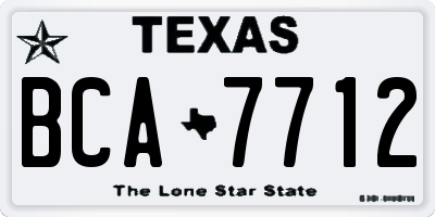 TX license plate BCA7712