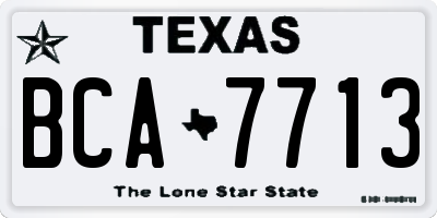 TX license plate BCA7713