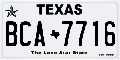 TX license plate BCA7716