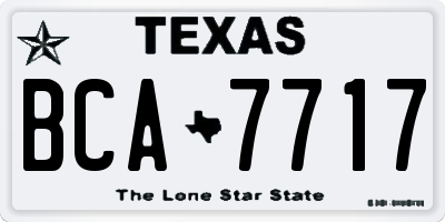 TX license plate BCA7717