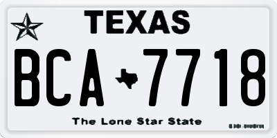 TX license plate BCA7718
