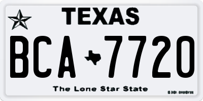 TX license plate BCA7720