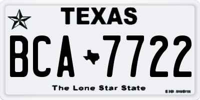 TX license plate BCA7722