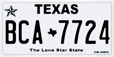 TX license plate BCA7724