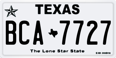 TX license plate BCA7727