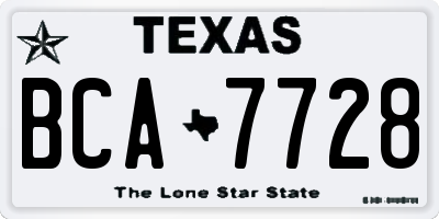 TX license plate BCA7728