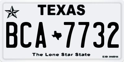 TX license plate BCA7732