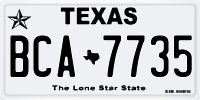TX license plate BCA7735
