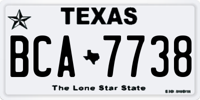 TX license plate BCA7738