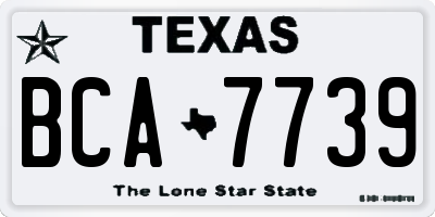 TX license plate BCA7739