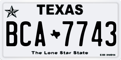TX license plate BCA7743
