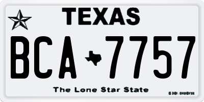 TX license plate BCA7757