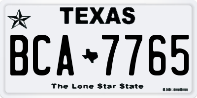 TX license plate BCA7765