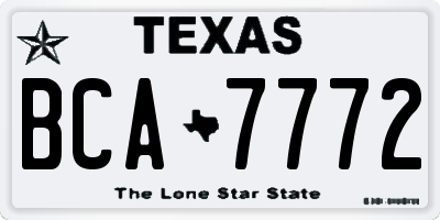 TX license plate BCA7772
