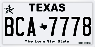 TX license plate BCA7778
