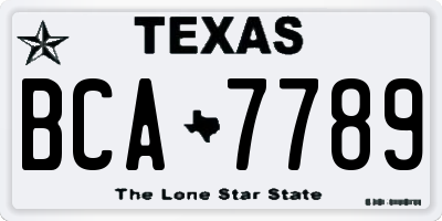 TX license plate BCA7789
