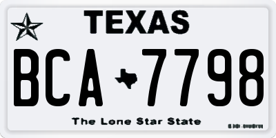 TX license plate BCA7798