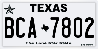 TX license plate BCA7802