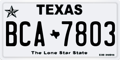 TX license plate BCA7803