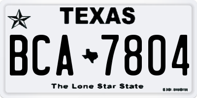 TX license plate BCA7804
