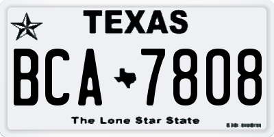 TX license plate BCA7808