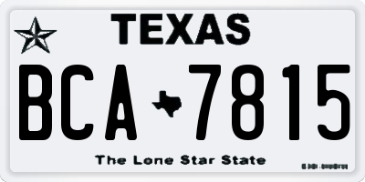 TX license plate BCA7815